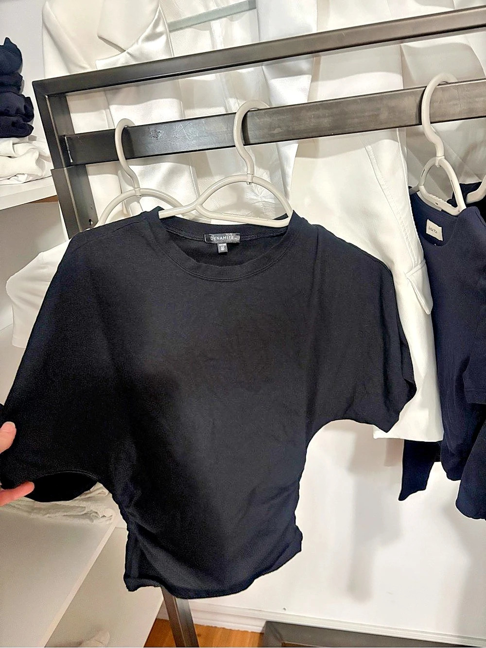 Skims Black Short Sleeve Top Like New